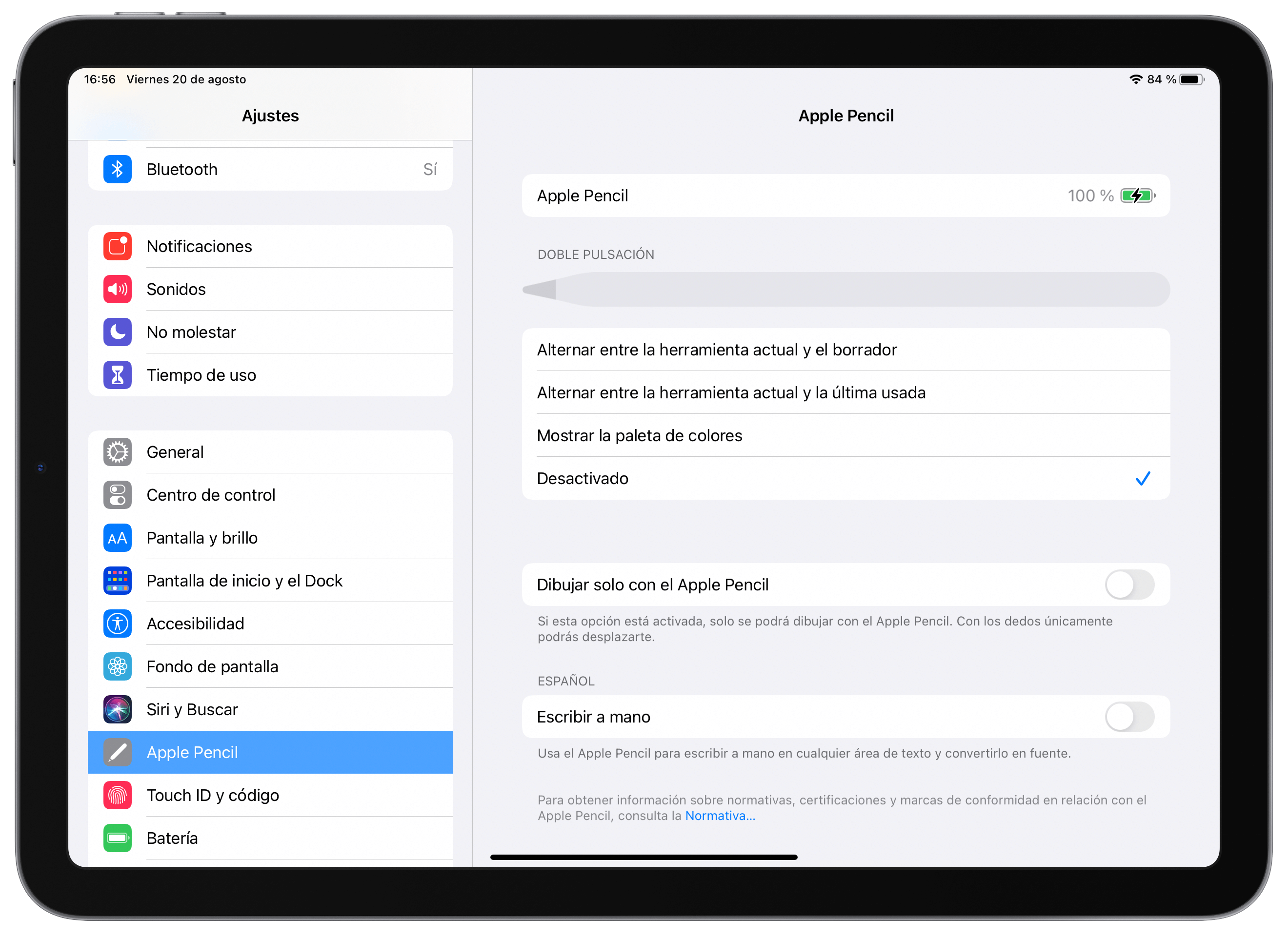 Desactivar doble pulsación en el Apple Pencil para el iPad Desactivar doble pulsación en el Apple Pencil para el iPad