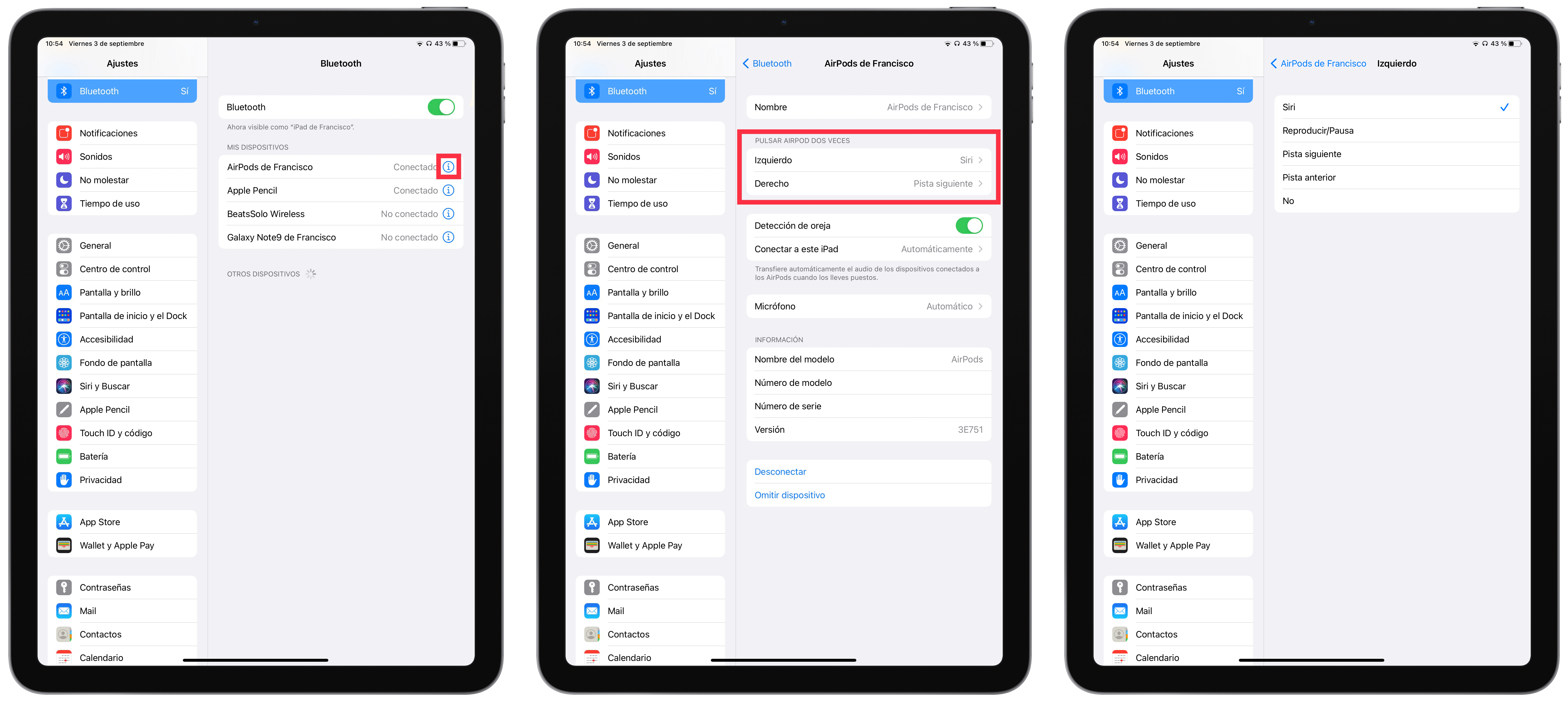 Personalizar la doble pulsación en los AirPods Personalizar la doble pulsación en los AirPods