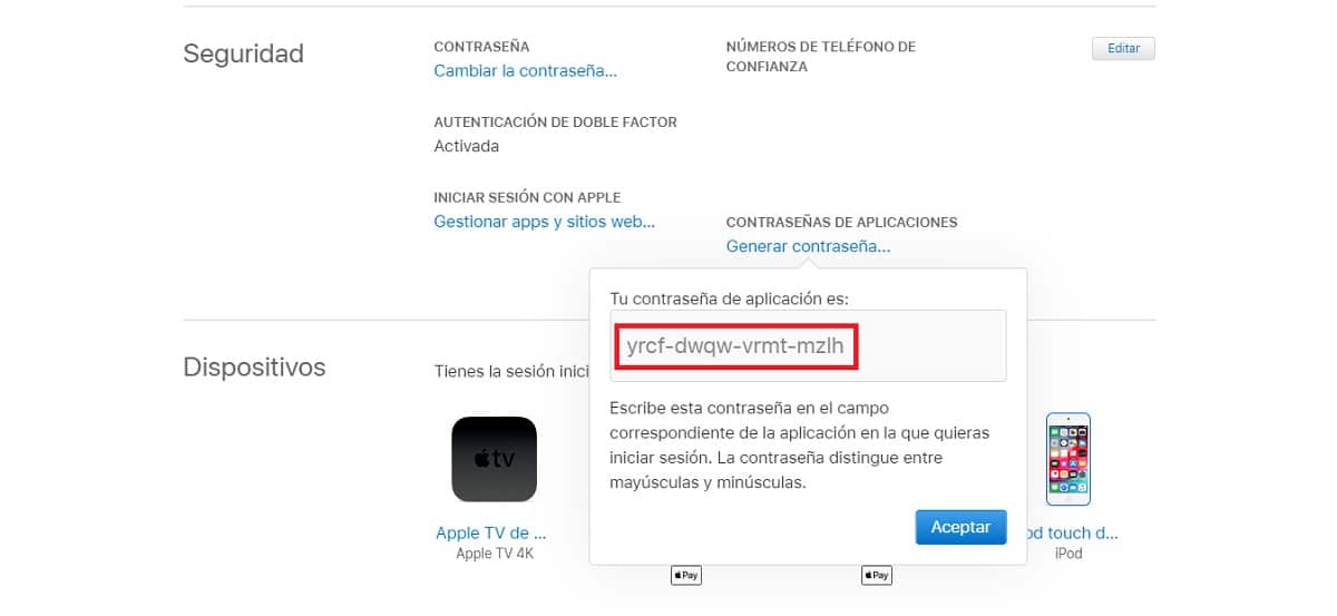 Crear una contraseña de aplicación para el ID de Apple
