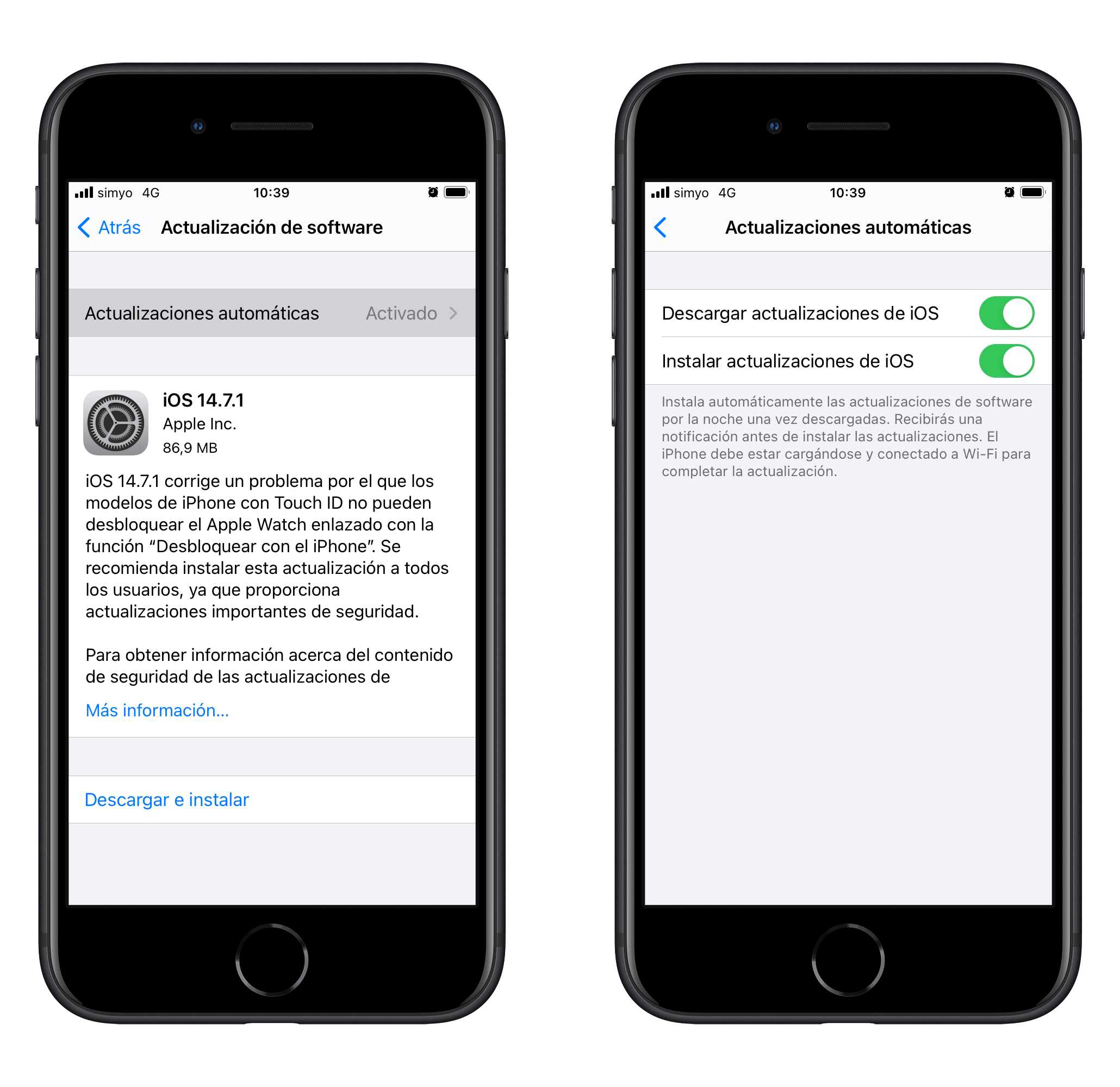 Actualizar iPhone de forma automática