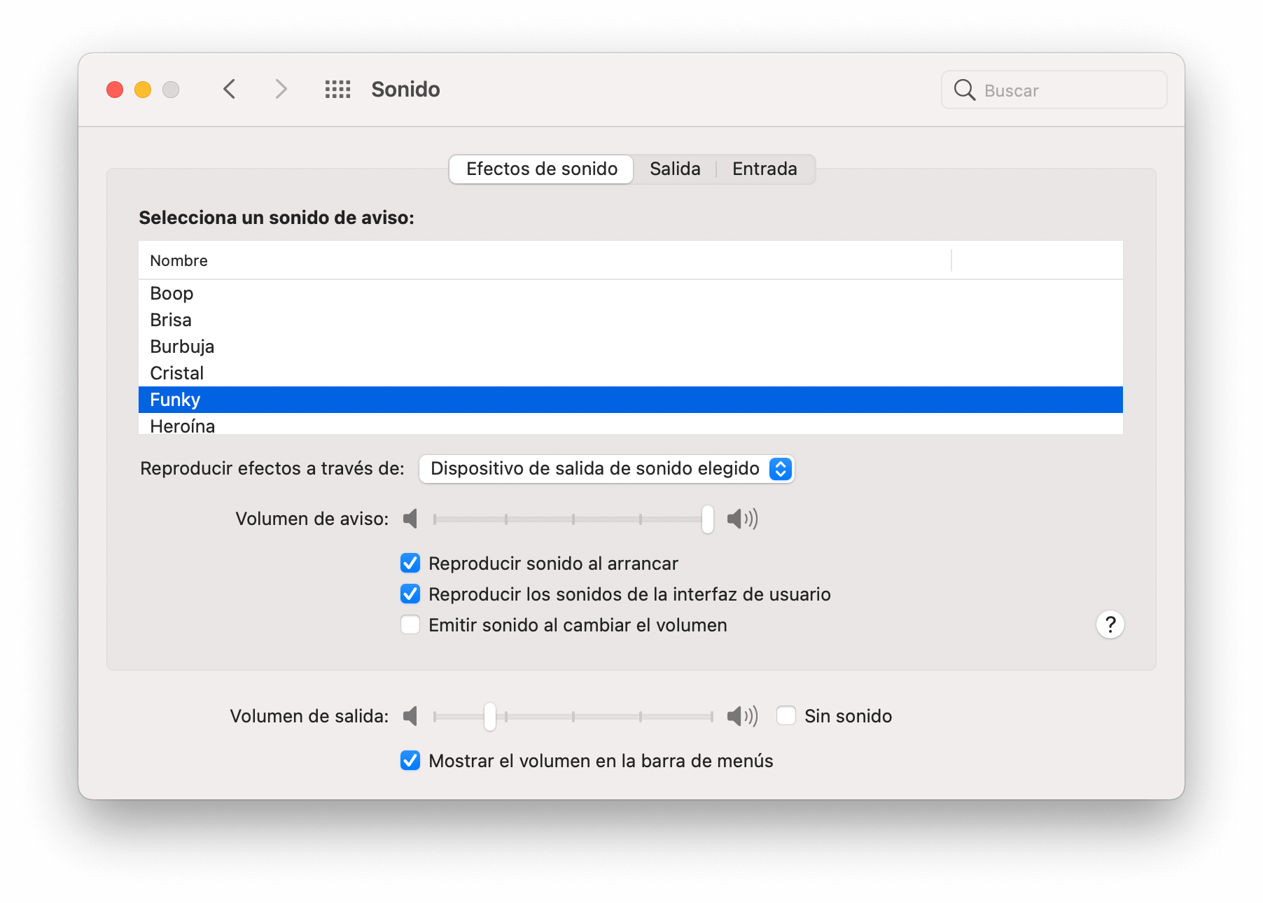 Cambiar el sonido de aviso en macOS