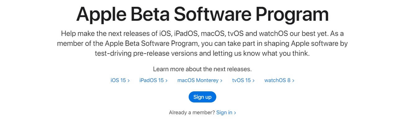 Programa de betas públicas de Apple