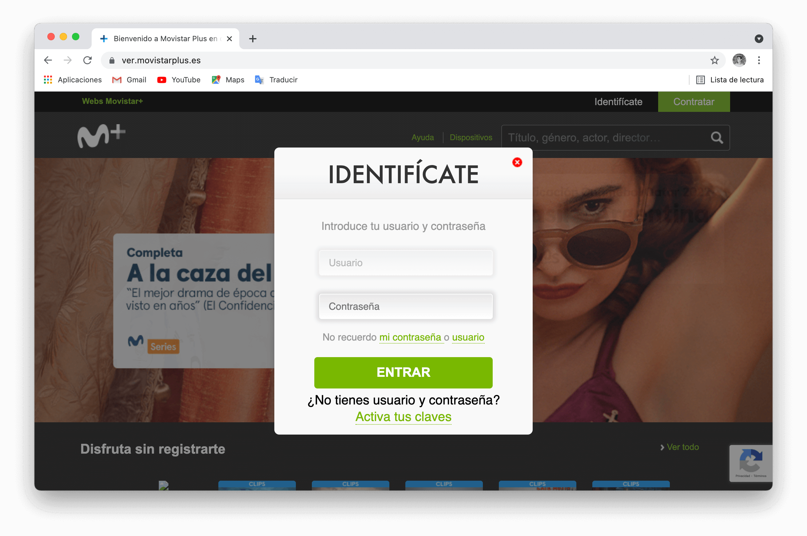 Movistar+ en Mac: iniciar sesión Movistar+ en Mac: iniciar sesión
