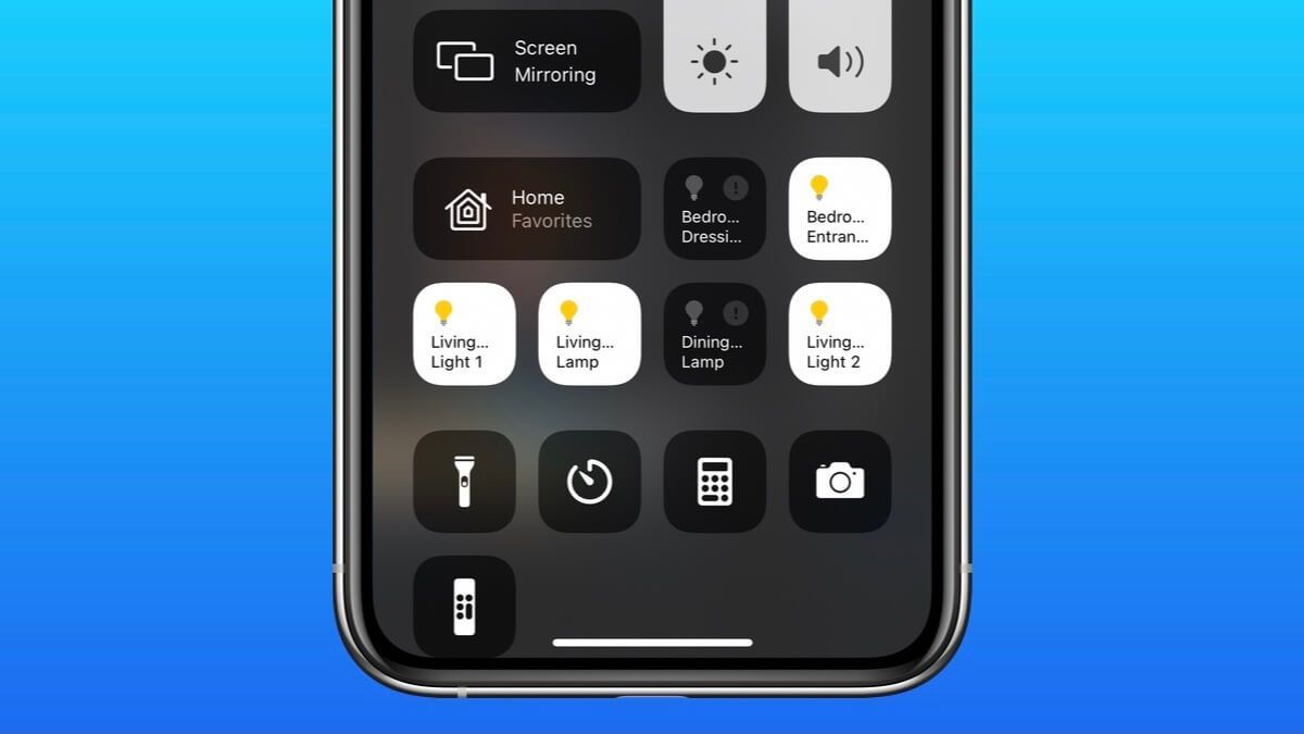 Centro de control en el iPhone