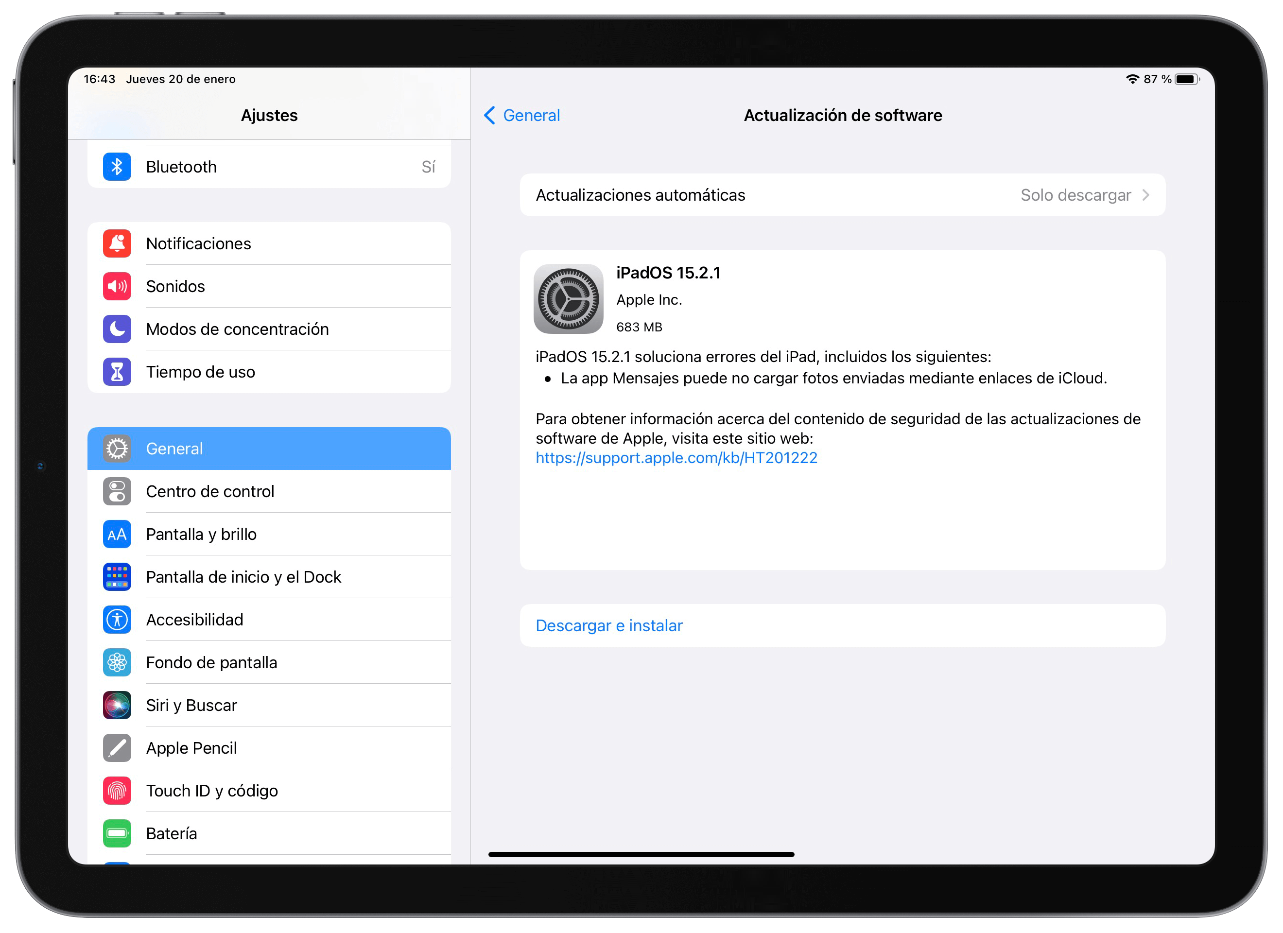 Actualizar iPad sin ordenador