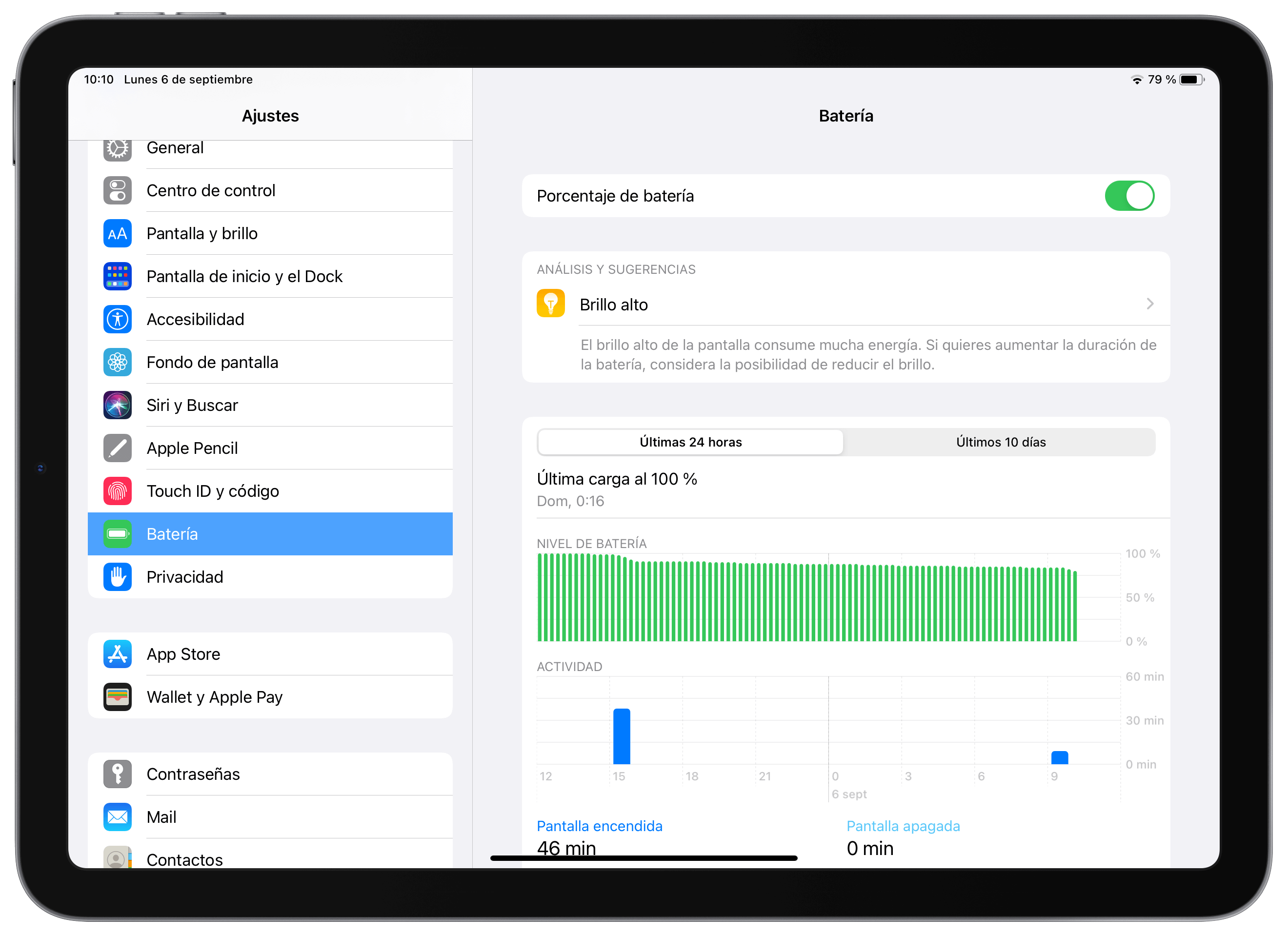 Ocultar o mostrar el porcentaje de batería en iPhone o iPad