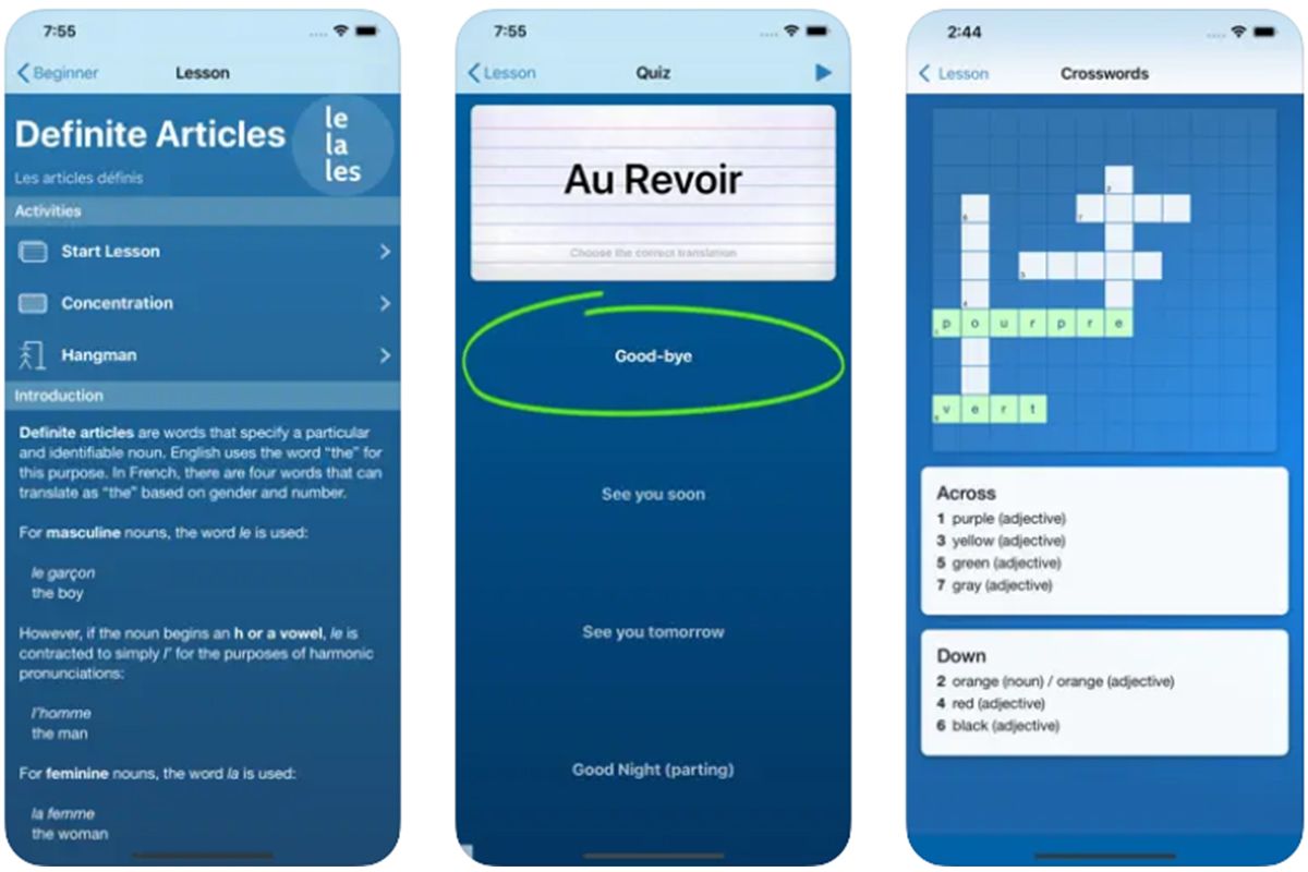 Aprender Frances - Tres Bien Aprender Frances: lecciones con tarjetas didácticas y juegos