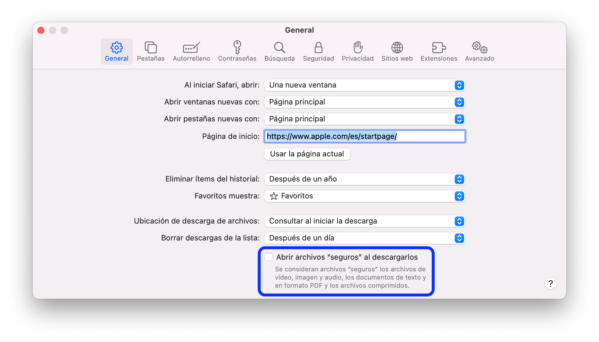 Evitar que Safari descomprima automáticamente los archivos descargados en macOS