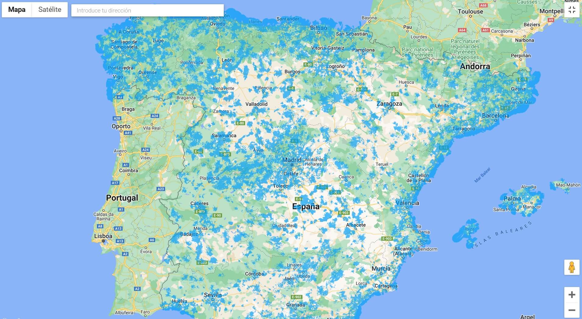 Mapa de cobertura 5G de Movistar Mapa de cobertura 5G de Movistar