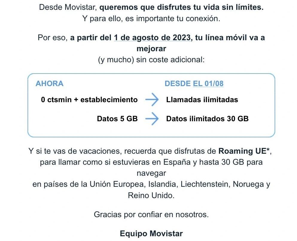 Mejoras en la Línea Adicional 0 de Movistar