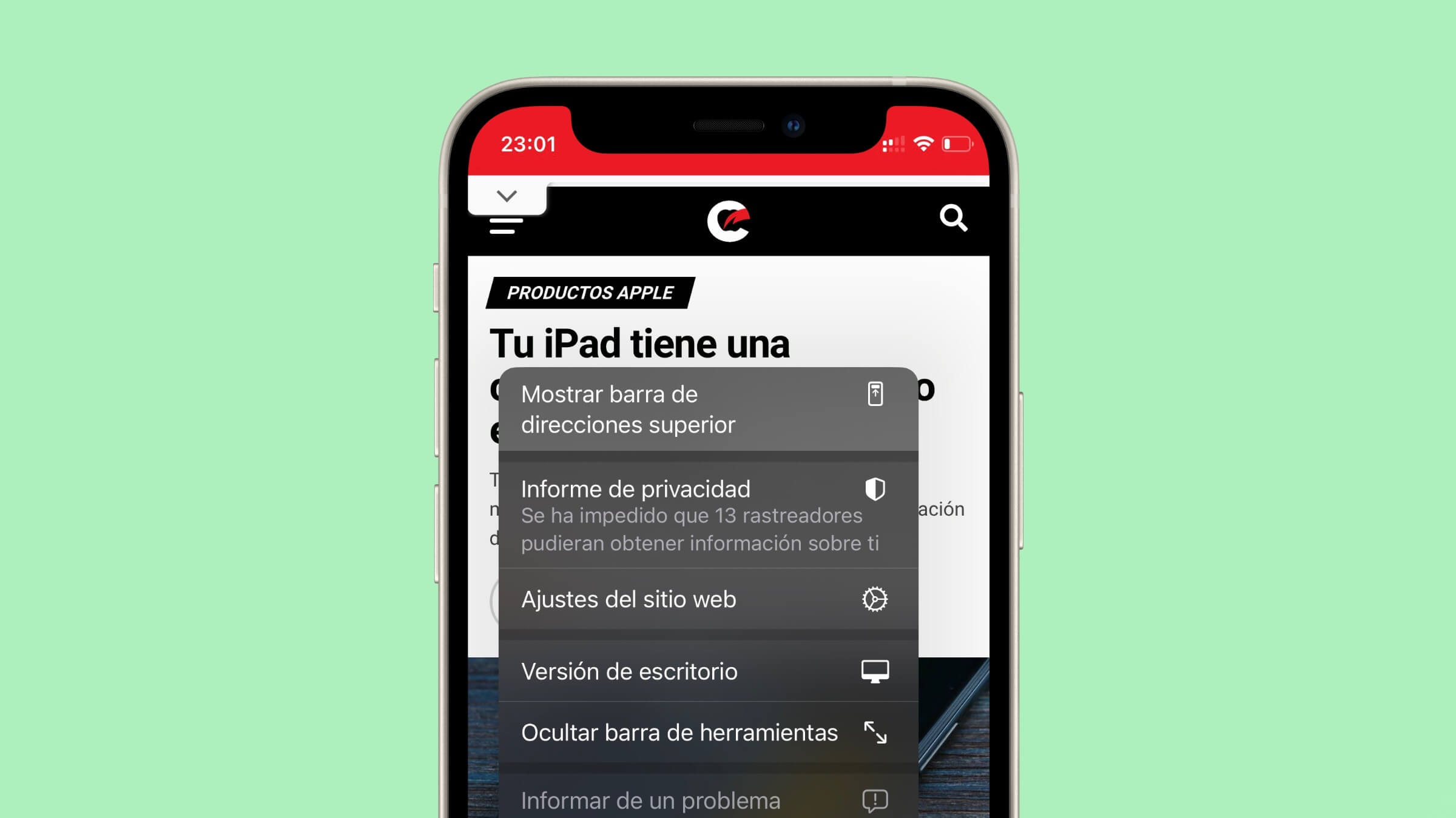 Mover la barra de direcciones de Safari en el iPhone Mover la barra de direcciones de Safari en el iPhone