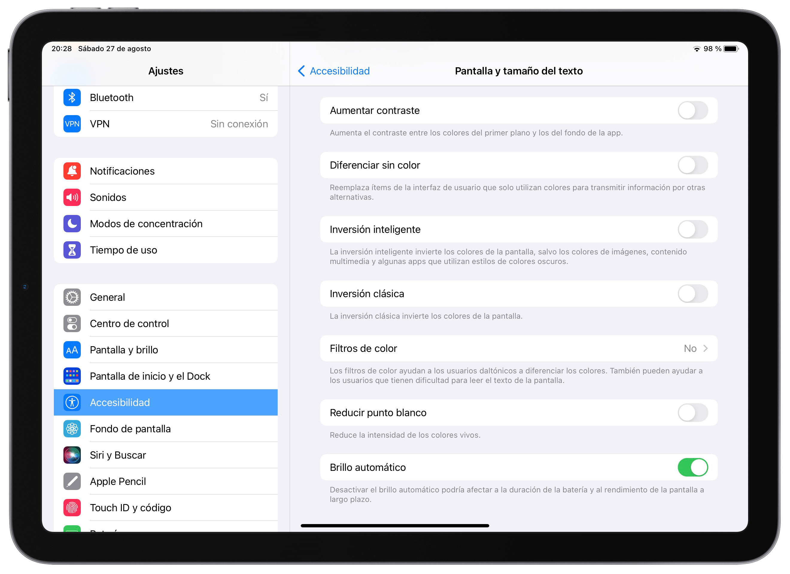 Restablecer brillo de la pantalla en iOS o iPadOS Restablecer brillo de la pantalla en iOS o iPadOS