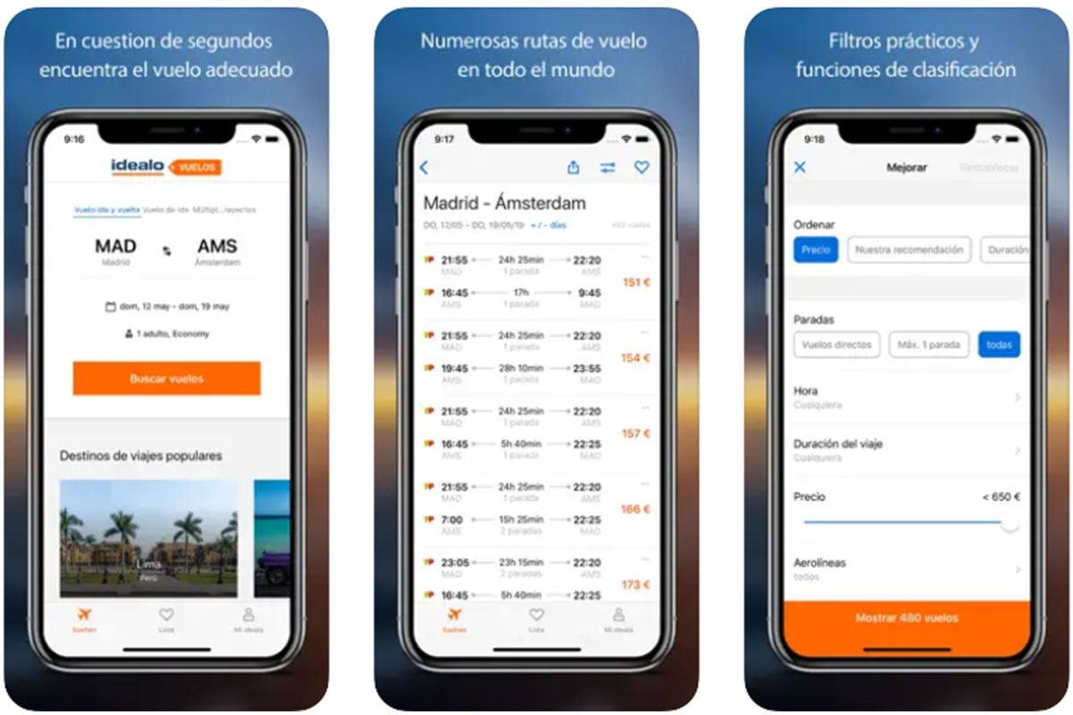 Vuelos idealo: encuentra el vuelo adecuado en pocos segundos